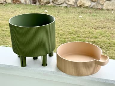 The Fluted Duo Planter | Modular Self-Watering Pot with Stand - Thumbnail 3