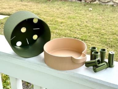 The Fluted Duo Planter | Modular Self-Watering Pot with Stand - Thumbnail 6