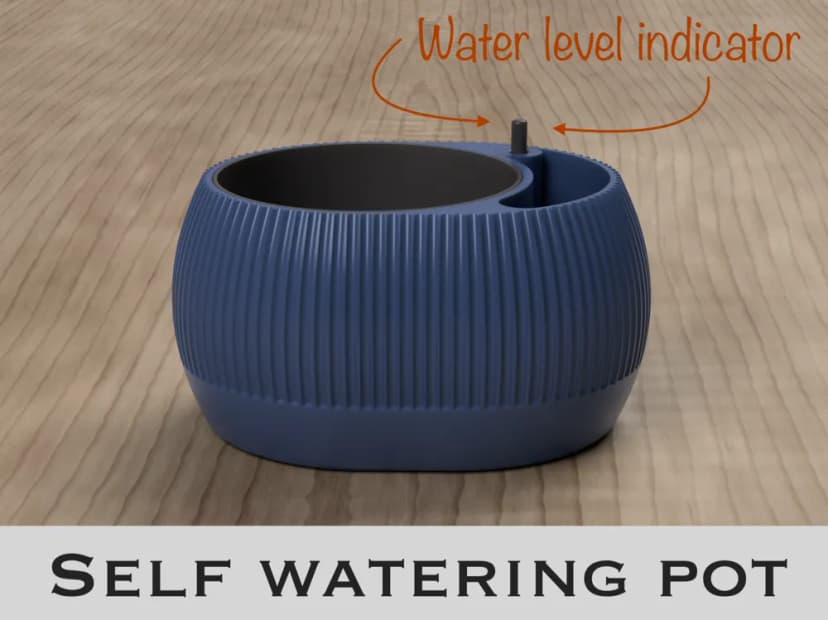 The Ribbed Reservoir Planter | Self-Watering Hydro-Pot